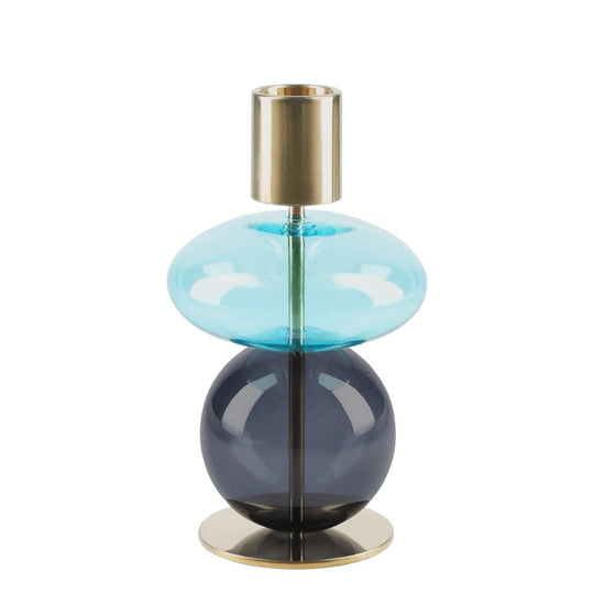 Holmegaard Bubble lysestage blå H14 cm