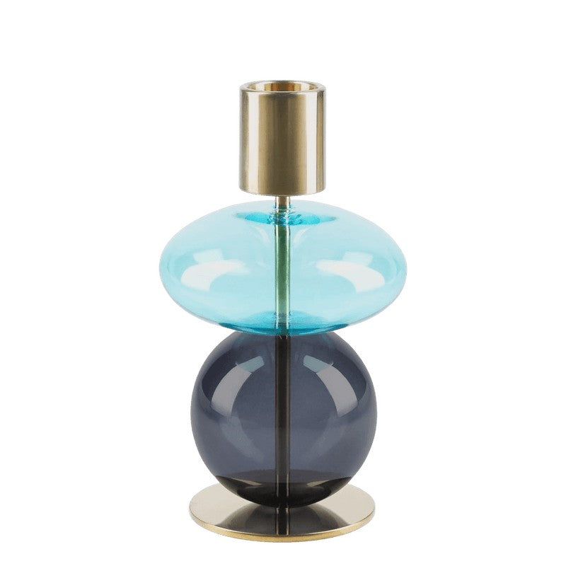 Holmegaard Bubble lysestage blå H14 cm