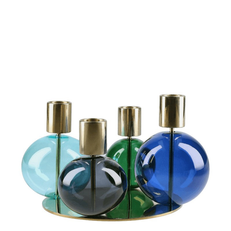 Holmegaard Bubble 4-armet lysestage blå Ø17,5 cm