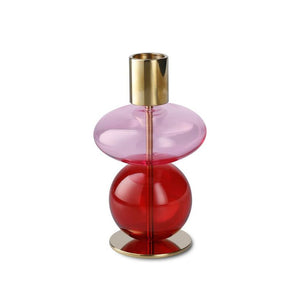 Holmegaard Bubble lysestage rød H 14 cm