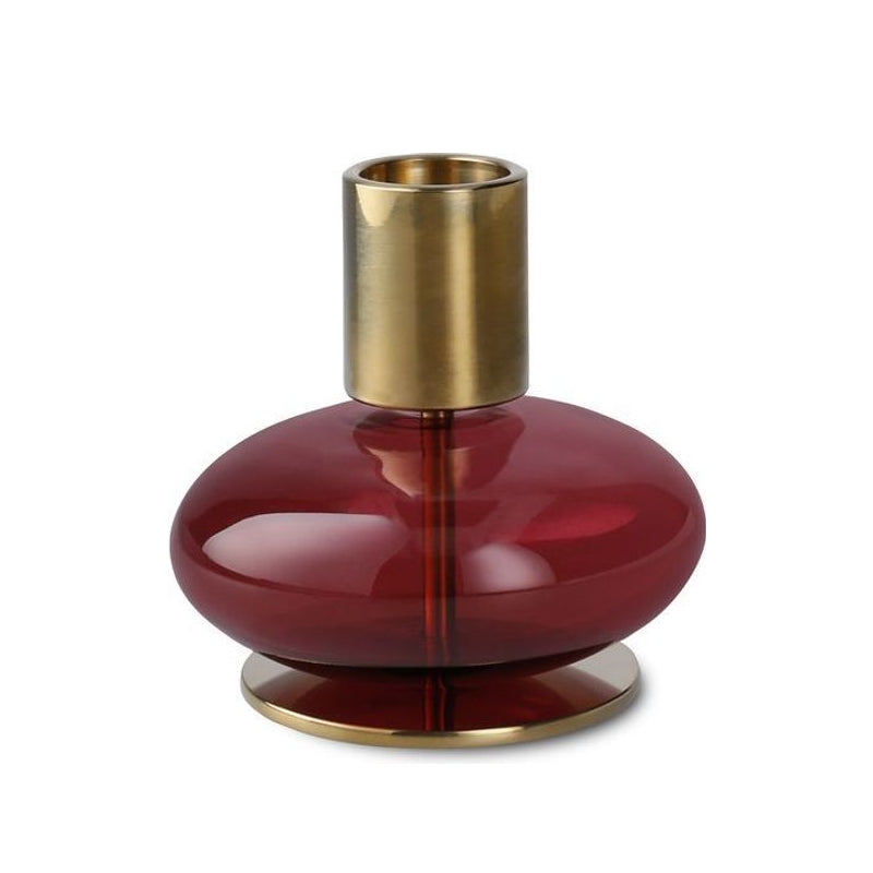 Holmegaard Bubble lysestage bordeaux H 8 cm