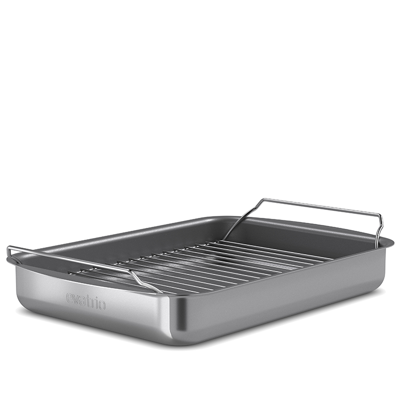 Eva Trio Professionel bradepande med keramisk belægning inkl. rist - 35x25 cm