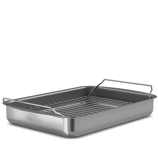 Eva Trio Professionel bradepande med keramisk belægning inkl. rist - 35x25 cm