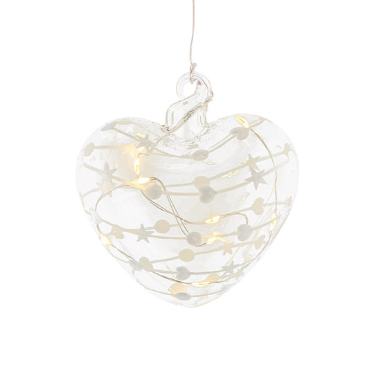 Sirius Sweet Christmas hjerte ophæng med LED lys Ø10 cm