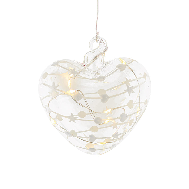 Sirius Sweet Christmas hjerte ophæng med LED lys Ø10 cm