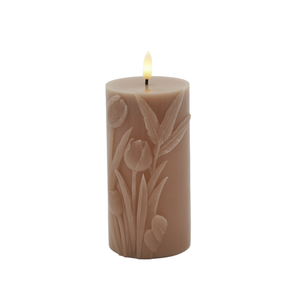 Sirius Tulisa LED bloklys brun Ø 7,8 cm H 15 cm