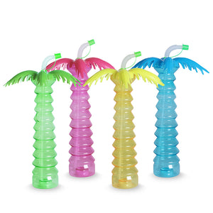 Sommerflaske palme med sugerør 450 ml -1 stk.