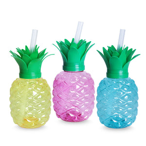 Sommerflaske ananas med sugerør 500 ml  1 stk.