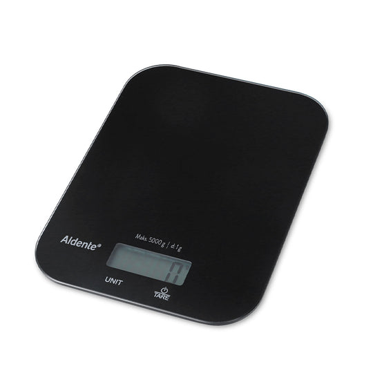 Aldente digital køkkenvægt sort glas 5 kg