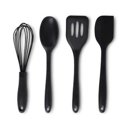 Aldente silikone redskabssæt sort 4 dele