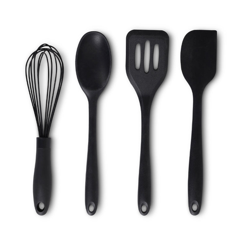 Aldente silikone redskabssæt sort 4 dele