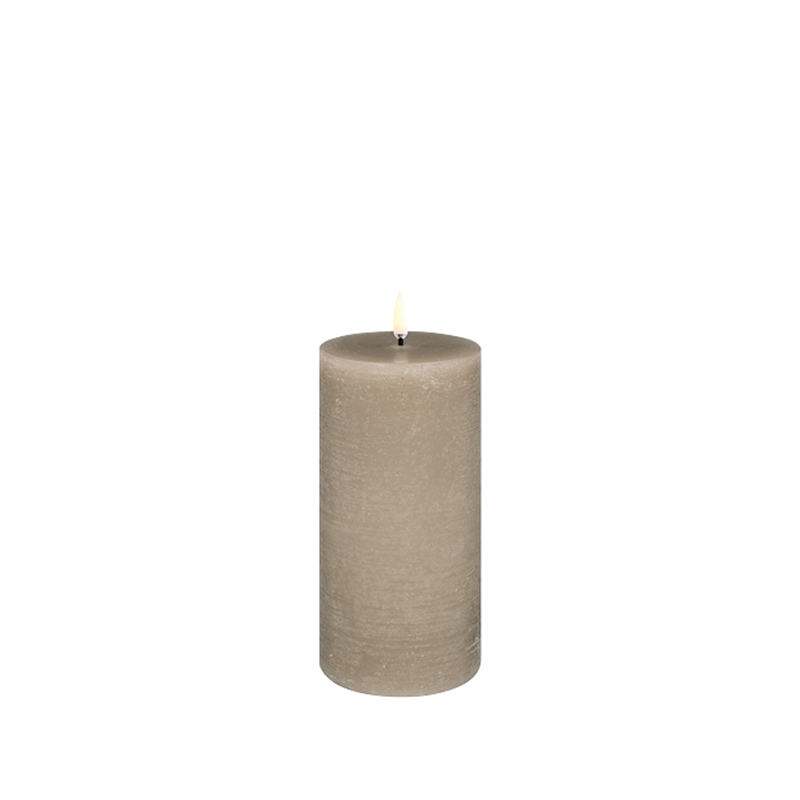 Uyuni LED bloklys Ø7,8 x H15 cm sandstone