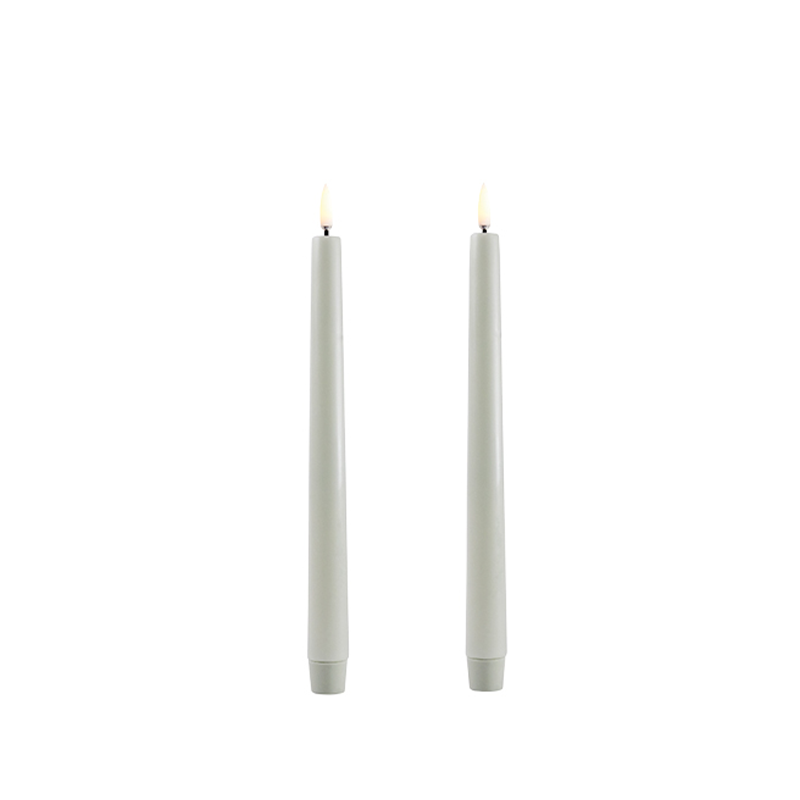 Uyuni LED stagelys 2 stk. Ø2,3 x H25 cm - dusty green