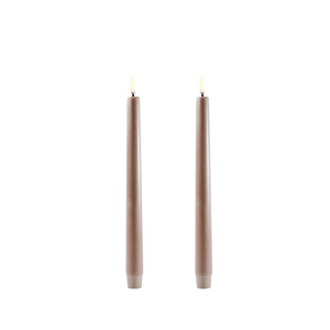 Uyuni LED stagelys 2 stk. Ø2,3 x H25 cm sandstone