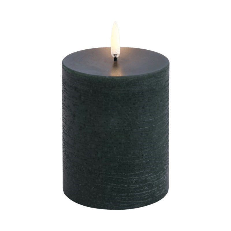 Uyuni Lighting LED bloklys pine green rustic H10,1 cm