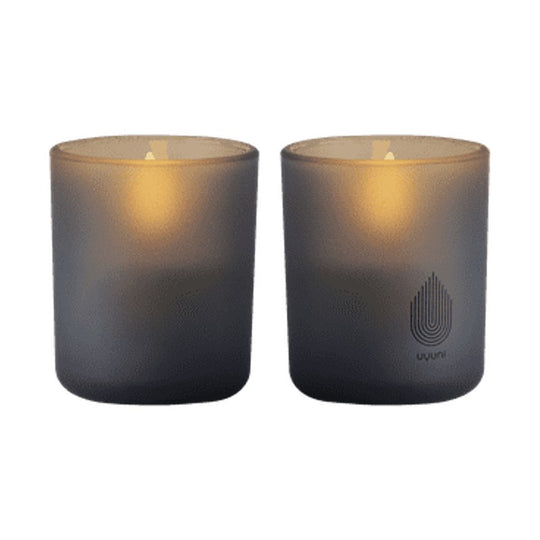 UYUNI LED lys i glas grå H7 cm 2 stk.