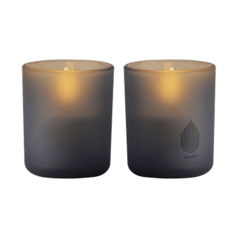 UYUNI LED lys i glas grå H7 cm 2 stk.