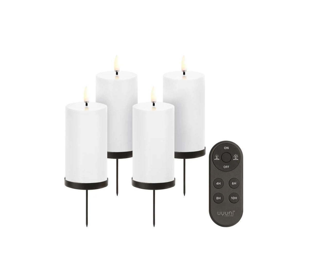 Uyuni LED Advent Pillar gavesæt Nordic White – 4 stk.