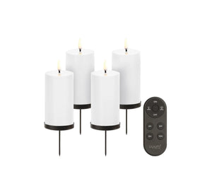 Uyuni LED Advent Pillar gavesæt Nordic White – 4 stk.