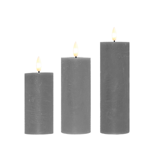 ENJOY LED bloklys 3-pak grå Ø 4,8 cm
