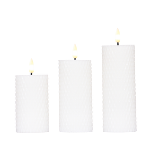 Enjoy Harlekin LED bloklys hvid Ø 5,8 cm 3 stk.
