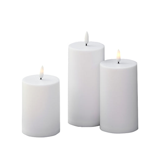 ENJOY LED bloklys sæt udendørs Ø7 cm hvid