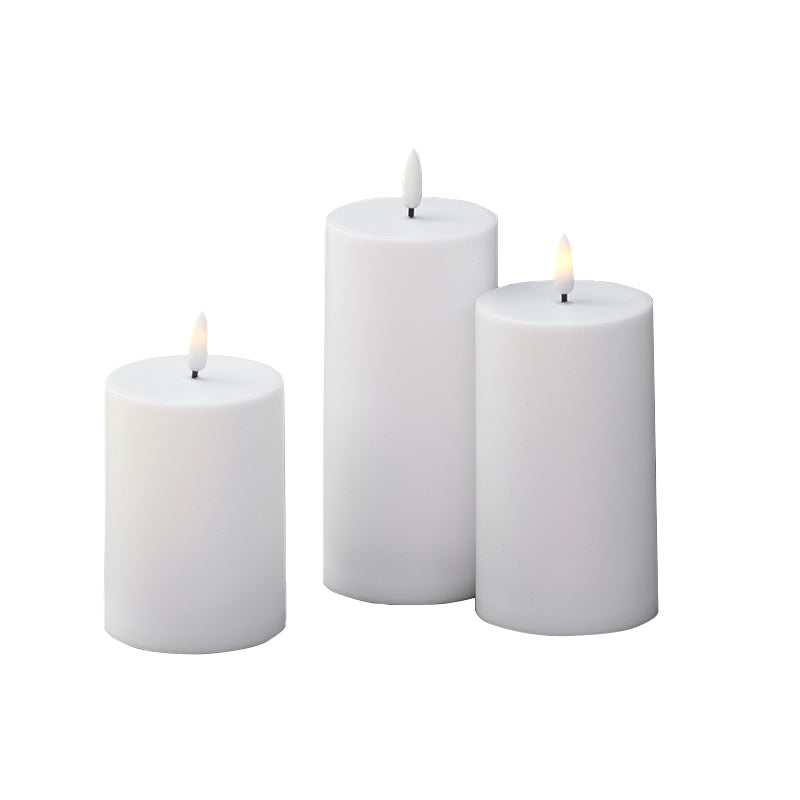 ENJOY LED bloklys sæt udendørs Ø7 cm hvid