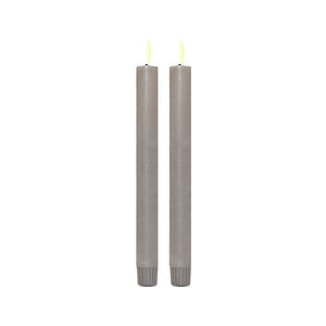 ENJOY LED stagelys 2-pak Ø2,2xH22 cm grå