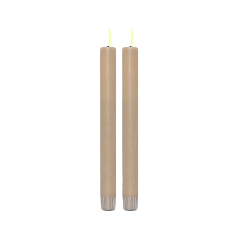 ENJOY LED stagelys 2-pak Ø2,2xH22 cm sand