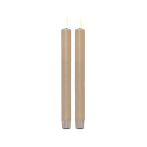 ENJOY LED stagelys 2-pak Ø2,2xH22 cm sand