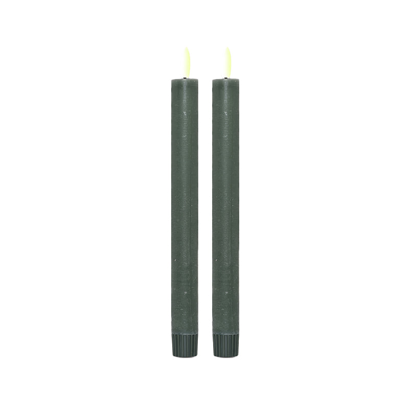 ENJOY LED stagelys 2-pak Ø2,2xH22 cm grøn