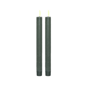 ENJOY LED stagelys 2-pak Ø2,2xH22 cm grøn