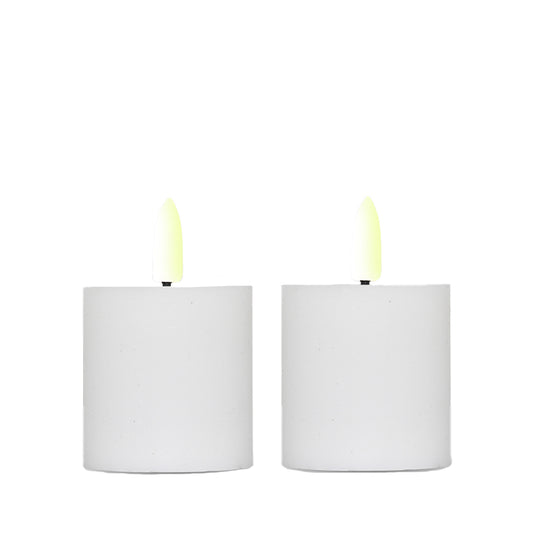 ENJOY LED mini bloklys 2-pak Ø4,8xH5 cm hvid