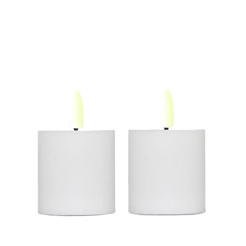 ENJOY LED mini bloklys 2-pak Ø4,8xH5 cm hvid