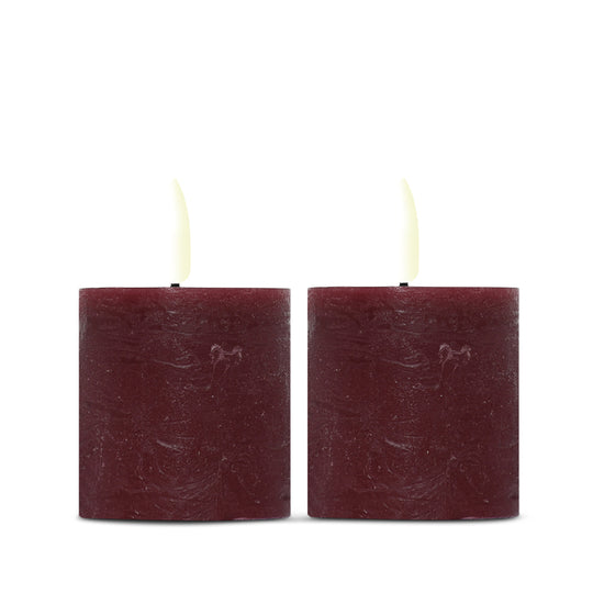 Enjoy LED mini bloklys bordeaux H5 cm 2 stk.