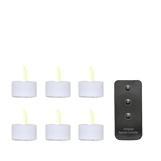 ENJOY LED fyrfadslys 6-pak plast Ø3,6xH2 cm hvid