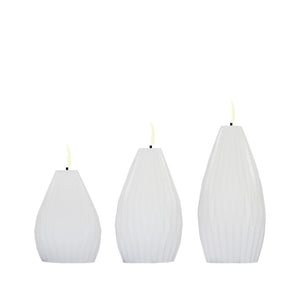 Enjoy Elipse LED vokslys hvid 3 stk.