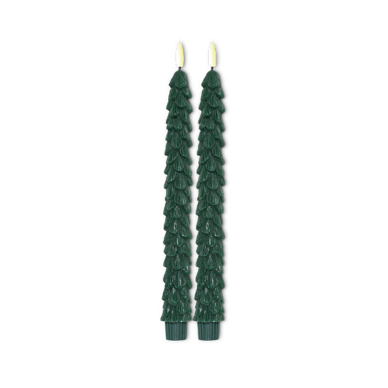 Enjoy LED juletræslys mørkegrøn H26 cm 2 stk