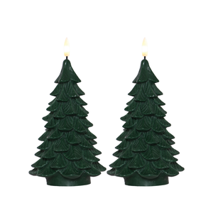 Enjoy LED lys juletræ 2-pak grøn H 19 cm