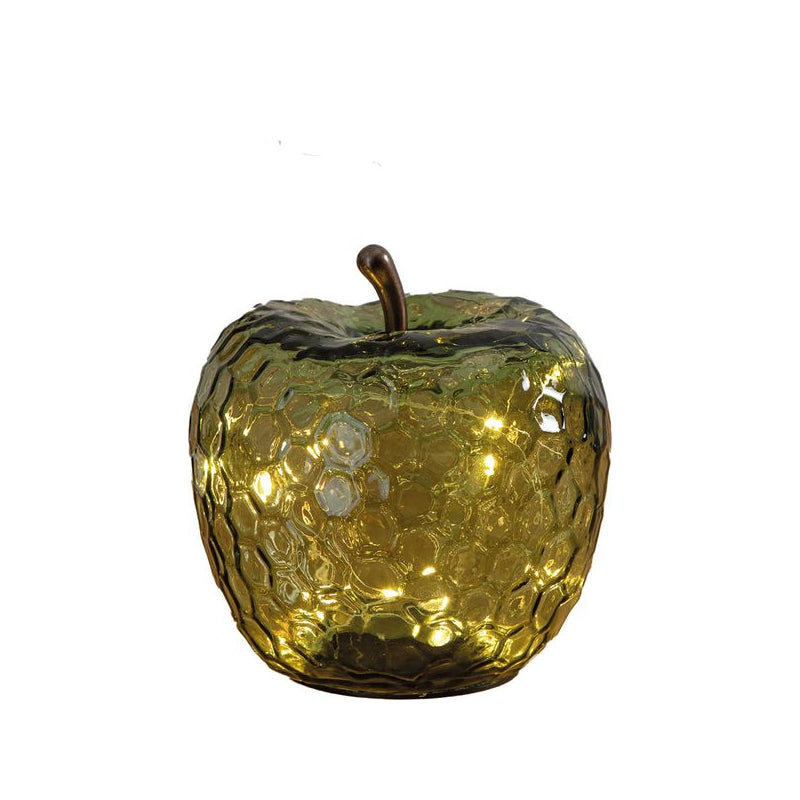 Enjoy LED glas æble grøn H 17 cm