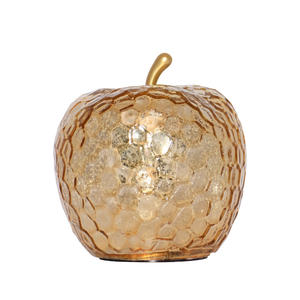 Enjoy LED glas æble guld H 17 cm