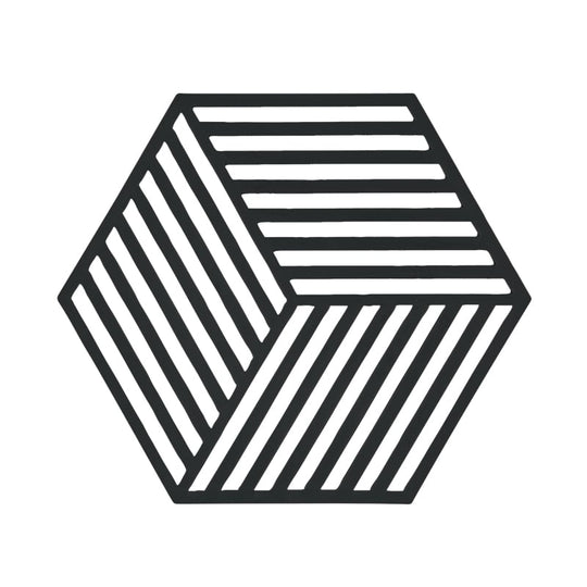 Bordskåner hexagon sort H14 cm