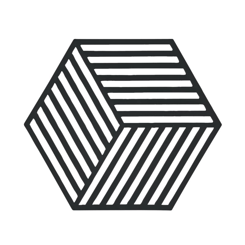 Bordskåner hexagon sort H14 cm