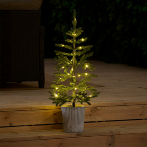 Juletræ i potte med 35 LED lys H90 cm