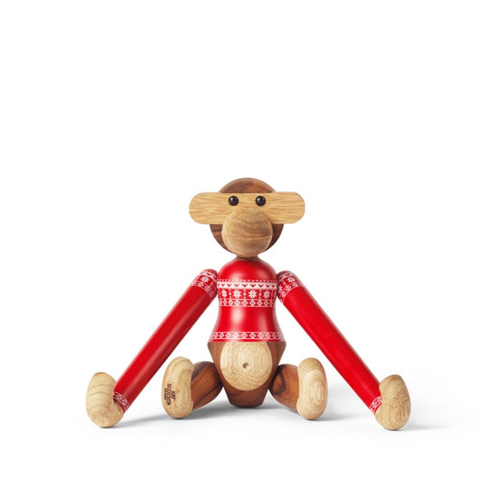 Kay Bojesen lille abe med juletrøje teaktræ