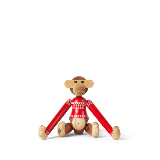 Kay Bojesen abe med juletrøje teaktræ - mini