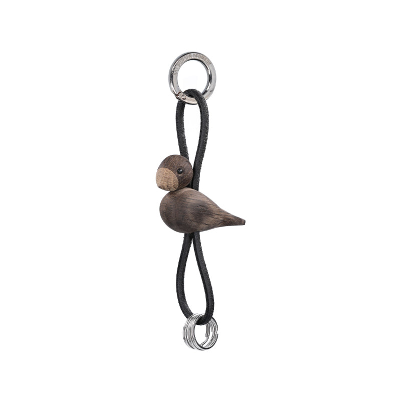 Kay Bojesen Fugle nøglering sølv/sort 4,5 cm