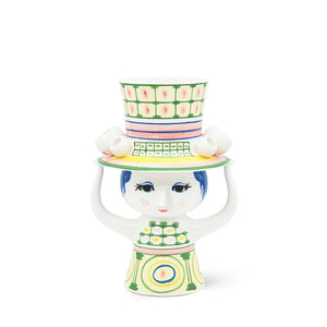 Bjørn Wiinblad Lady with hat vase grøn H24,5 cm