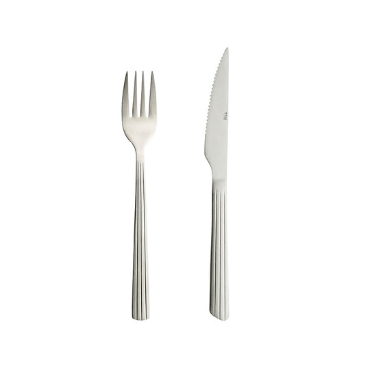 RAW steakbestik 8 dele mat stål