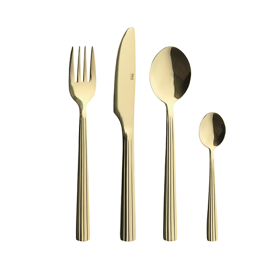 RAW bestiksæt champagne guld 16 dele